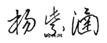 骆恒光杨紫涵草书个性签名怎么写