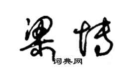 朱锡荣梁博草书个性签名怎么写