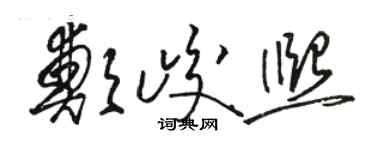 骆恒光郑峻熙草书个性签名怎么写