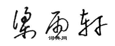 骆恒光梁雨轩草书个性签名怎么写