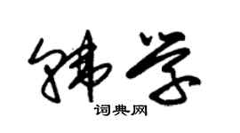 朱锡荣韩学草书个性签名怎么写