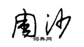朱锡荣周沙草书个性签名怎么写