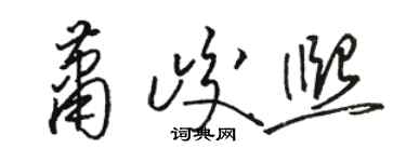 骆恒光萧峻熙草书个性签名怎么写