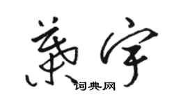 骆恒光叶宇草书个性签名怎么写