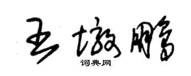 朱锡荣王墩鹏草书个性签名怎么写