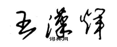 朱锡荣王汉辉草书个性签名怎么写