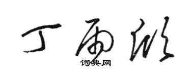 骆恒光丁雨欣草书个性签名怎么写