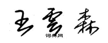 朱锡荣王云森草书个性签名怎么写