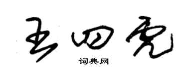 朱锡荣王四虎草书个性签名怎么写