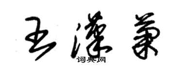 朱锡荣王汉菊草书个性签名怎么写