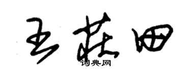 朱锡荣王庄田草书个性签名怎么写