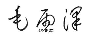 骆恒光毛雨泽草书个性签名怎么写