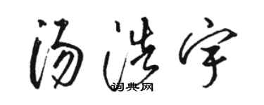骆恒光汤浩宇草书个性签名怎么写
