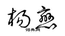 曾庆福杨恋草书个性签名怎么写