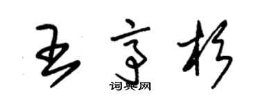 朱锡荣王亭杉草书个性签名怎么写