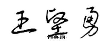 曾庆福王坚勇草书个性签名怎么写