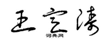曾庆福王定涛草书个性签名怎么写