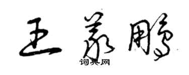 曾庆福王义鹏草书个性签名怎么写