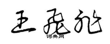 曾庆福王飞非草书个性签名怎么写
