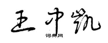 曾庆福王中凯草书个性签名怎么写