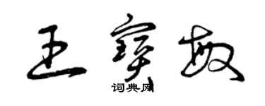 曾庆福王宝敏草书个性签名怎么写