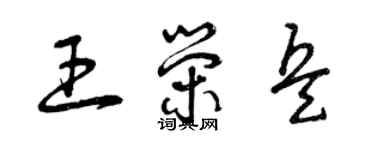 曾庆福王荣兵草书个性签名怎么写
