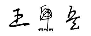 曾庆福王虎兵草书个性签名怎么写