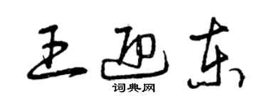 曾庆福王迎东草书个性签名怎么写
