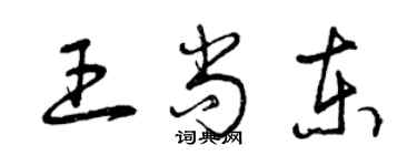 曾庆福王尚东草书个性签名怎么写