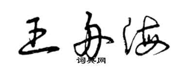 曾庆福王舟海草书个性签名怎么写