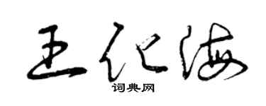曾庆福王化海草书个性签名怎么写