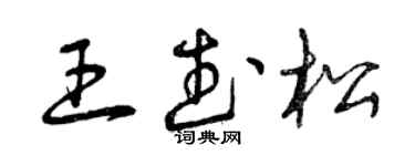 曾庆福王武松草书个性签名怎么写