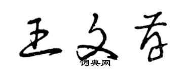 曾庆福王文存草书个性签名怎么写