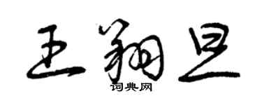 曾庆福王翔旦草书个性签名怎么写