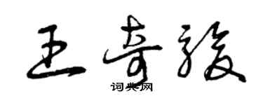 曾庆福王奇骏草书个性签名怎么写