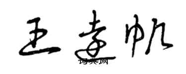 曾庆福王远帆草书个性签名怎么写