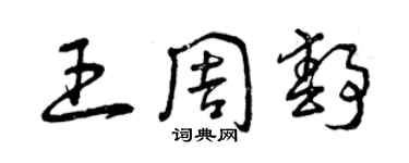 曾庆福王周静草书个性签名怎么写