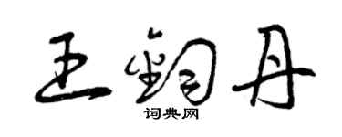 曾庆福王钧丹草书个性签名怎么写
