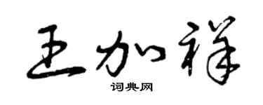 曾庆福王加祥草书个性签名怎么写