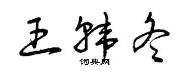 曾庆福王韩冬草书个性签名怎么写
