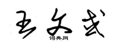朱锡荣王文或草书个性签名怎么写