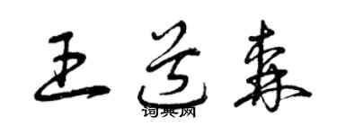 曾庆福王道森草书个性签名怎么写
