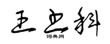 曾庆福王书科草书个性签名怎么写