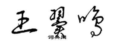 曾庆福王翼鸣草书个性签名怎么写