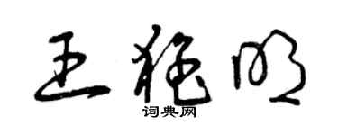 曾庆福王猛明草书个性签名怎么写