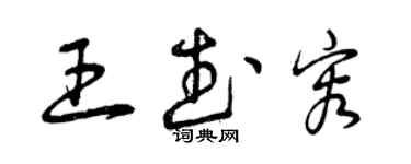 曾庆福王武容草书个性签名怎么写