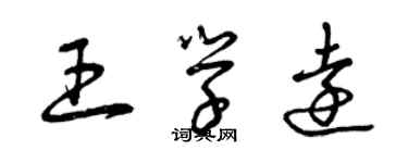 曾庆福王学远草书个性签名怎么写