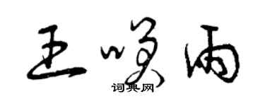 曾庆福王笑雨草书个性签名怎么写
