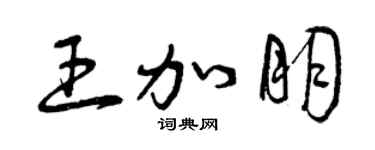 曾庆福王加朋草书个性签名怎么写
