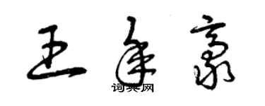 曾庆福王年豪草书个性签名怎么写